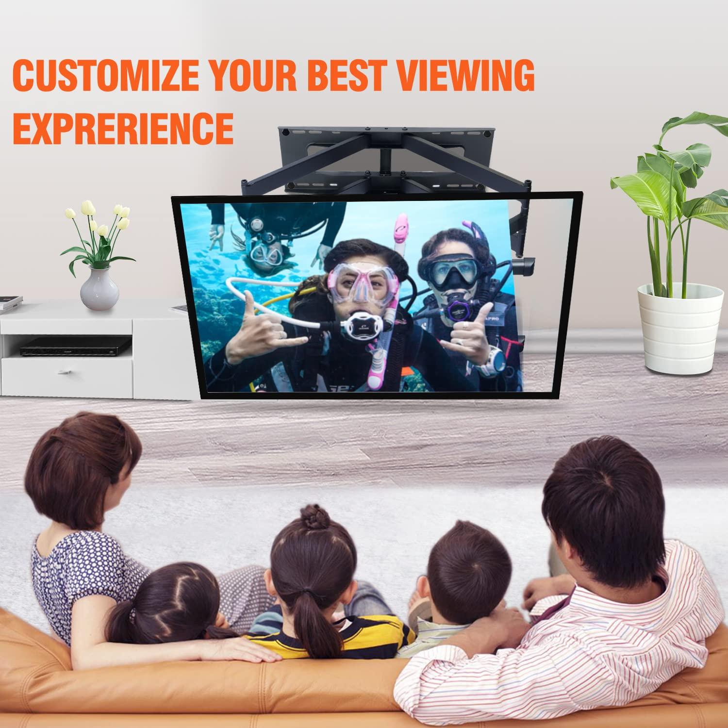 FORGING MOUNT Heavy Duty Long Arm TV Wall Mount with 43" Dual Articulating Arms for Most 50-90inch TVs, Full Motion TV Mount Swivel Tilt TV Bracket Holds 198lbs, 16,18, 24 Studs VESA 600x400MM FORGING MOUNT