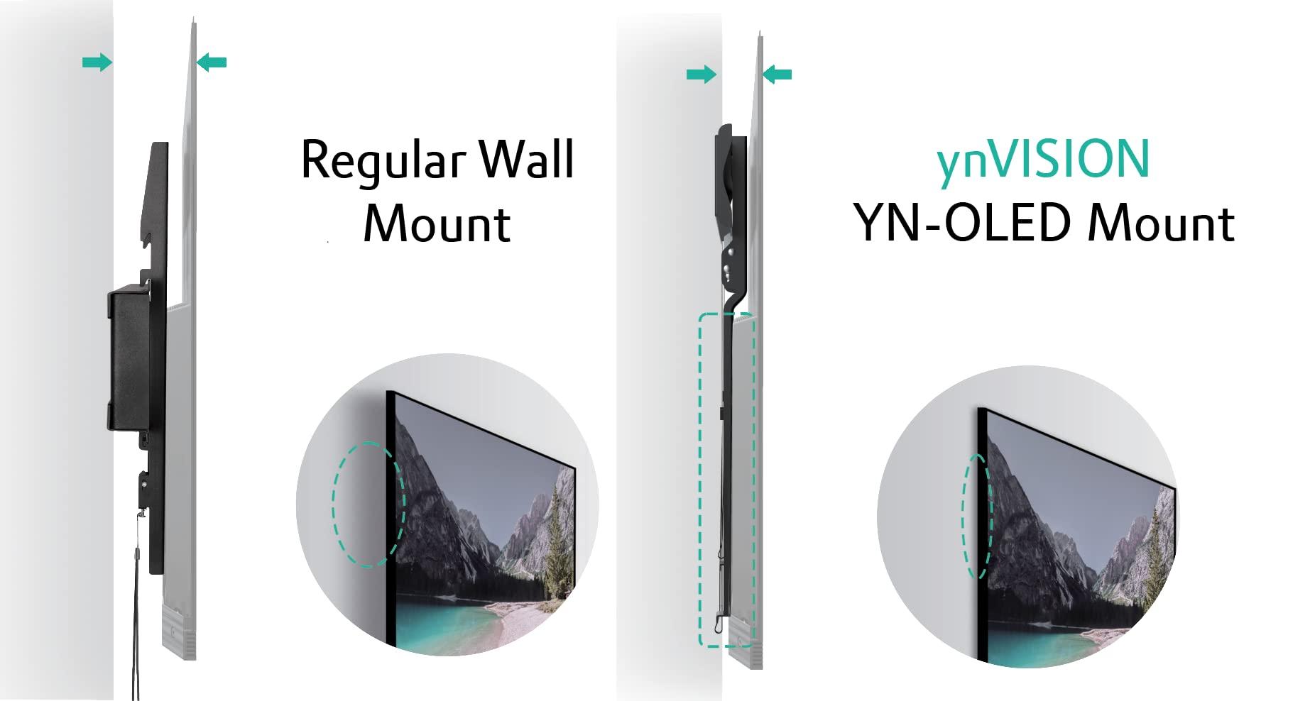 ynVISION.DESIGN ynVISION.DESIGN Ultra Slim Design TV Wall Mount Bracket for OLED TVs | Compatible with LG and Samsung OLED TVs | 43" - 80" (43"-80", Pack of 4)