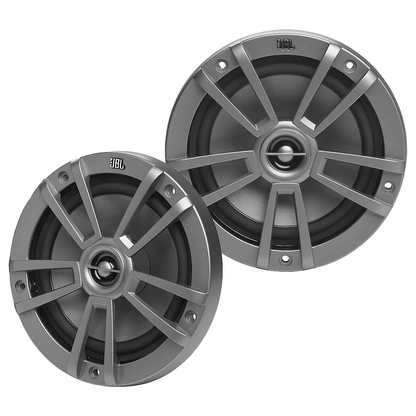 Enrock Marine Marine Bluetooth AM/FM Radio Digital Media Receiver, 4X 6.5 180 Watt Max Power 2-Way Boat Audio Gray Speakers, 4-Channel Amplifier w/Wiring Kit