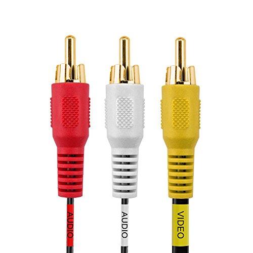 Cmple Cmple - 3-Male RCA to 3-Male RCA Composite Video Audio A/V AV Cable Gold Plated - 50 Feet