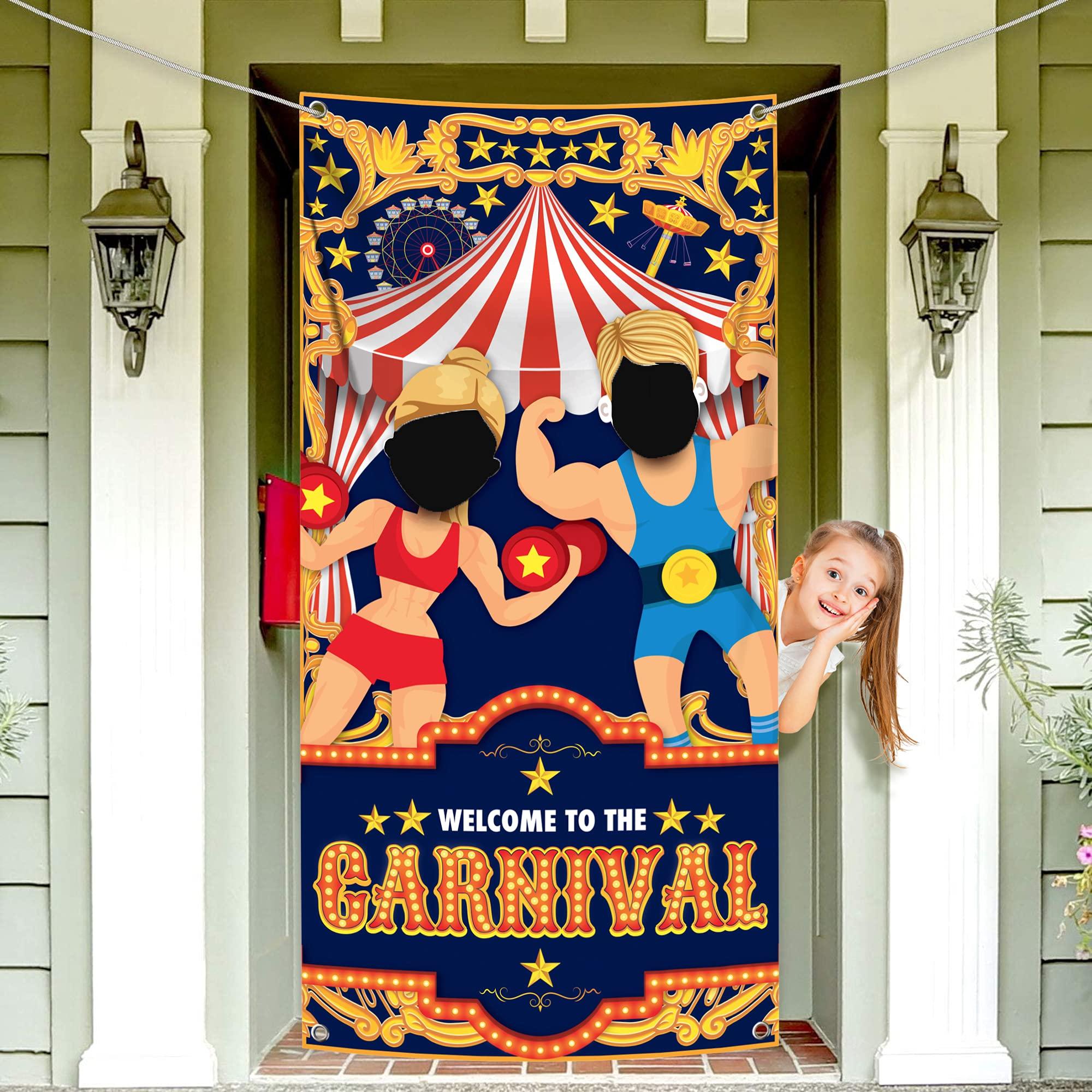 KatchOn KatchOn, XtraLarge Welcome To The Carnival Backdrop - 72x44 Inch | Carnival Photo Booth Backdrop - Large, 72x36 Inch | Carnival Decorations, Carnival Backdrop | Carnival Theme Party Decoration