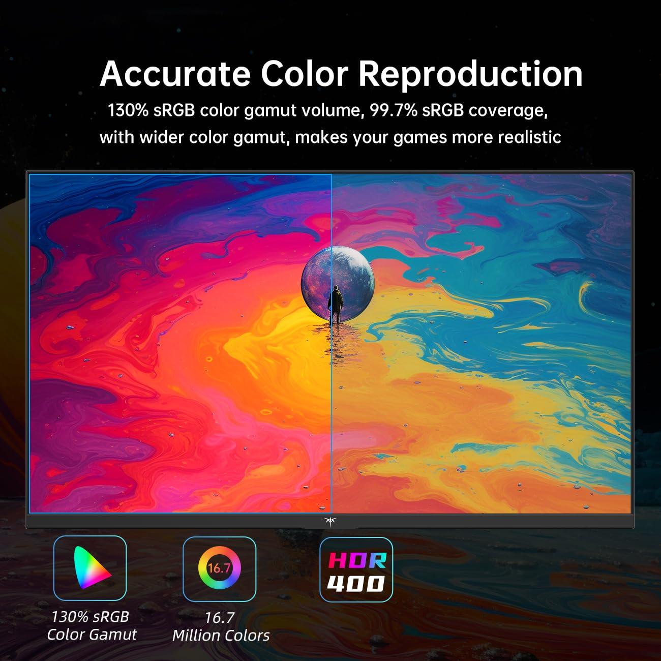 KTC KTC 27 Inch 240Hz Gaming Monitor, QHD 2560x1440 Monitor, Fast HVA, HDR400, G-Sync/FreeSync Compatible, USB/Type C/DisplayPort/HDMI, VESA Mountable, Pivot Height Tilt Adjustable, H27E22