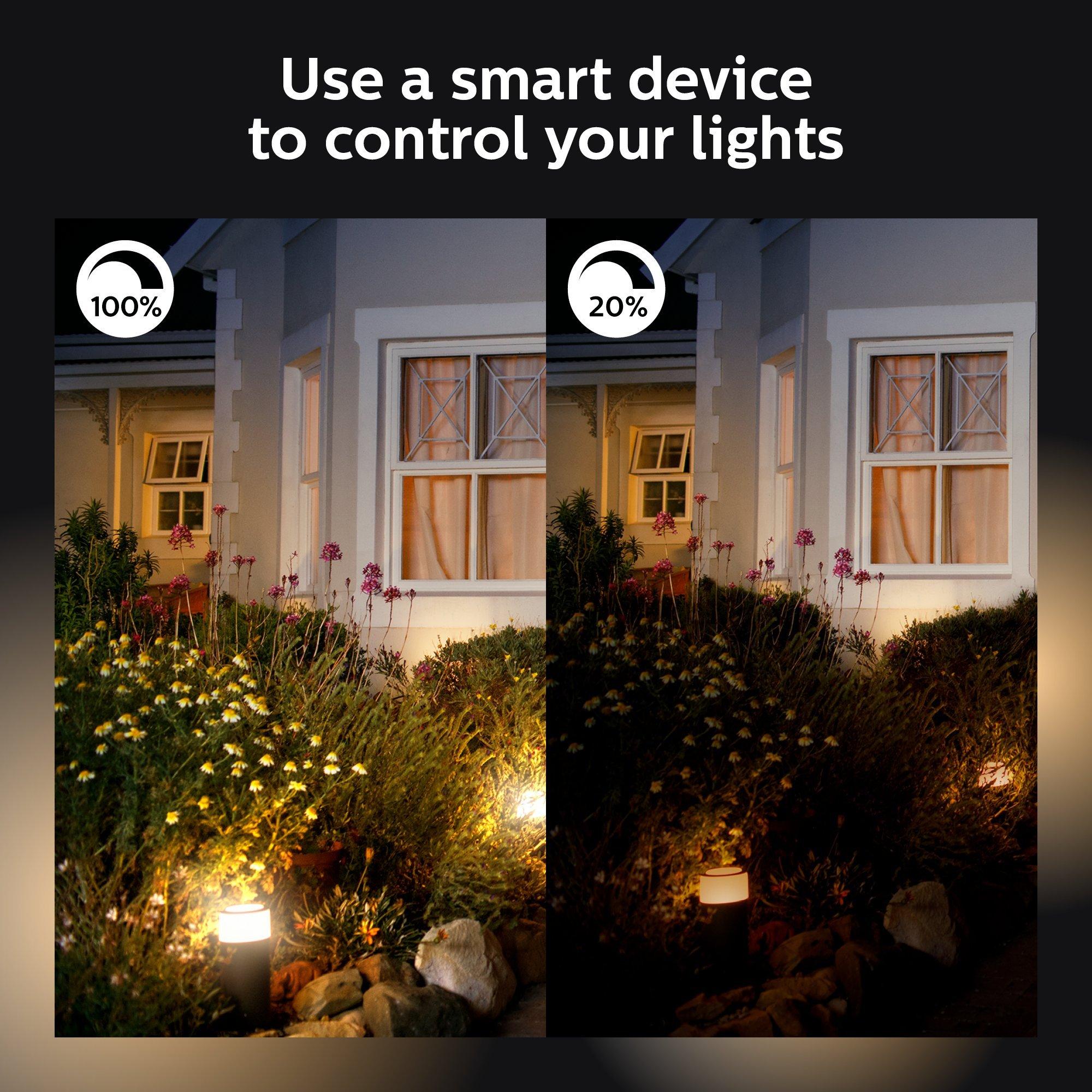 Philips Hue Philips Hue White Outdoor PAR38 13W Smart Bulbs Hub Required, 2 White PAR38 LED Smart Bulbs, Works with Alexa, Apple HomeKit and Google