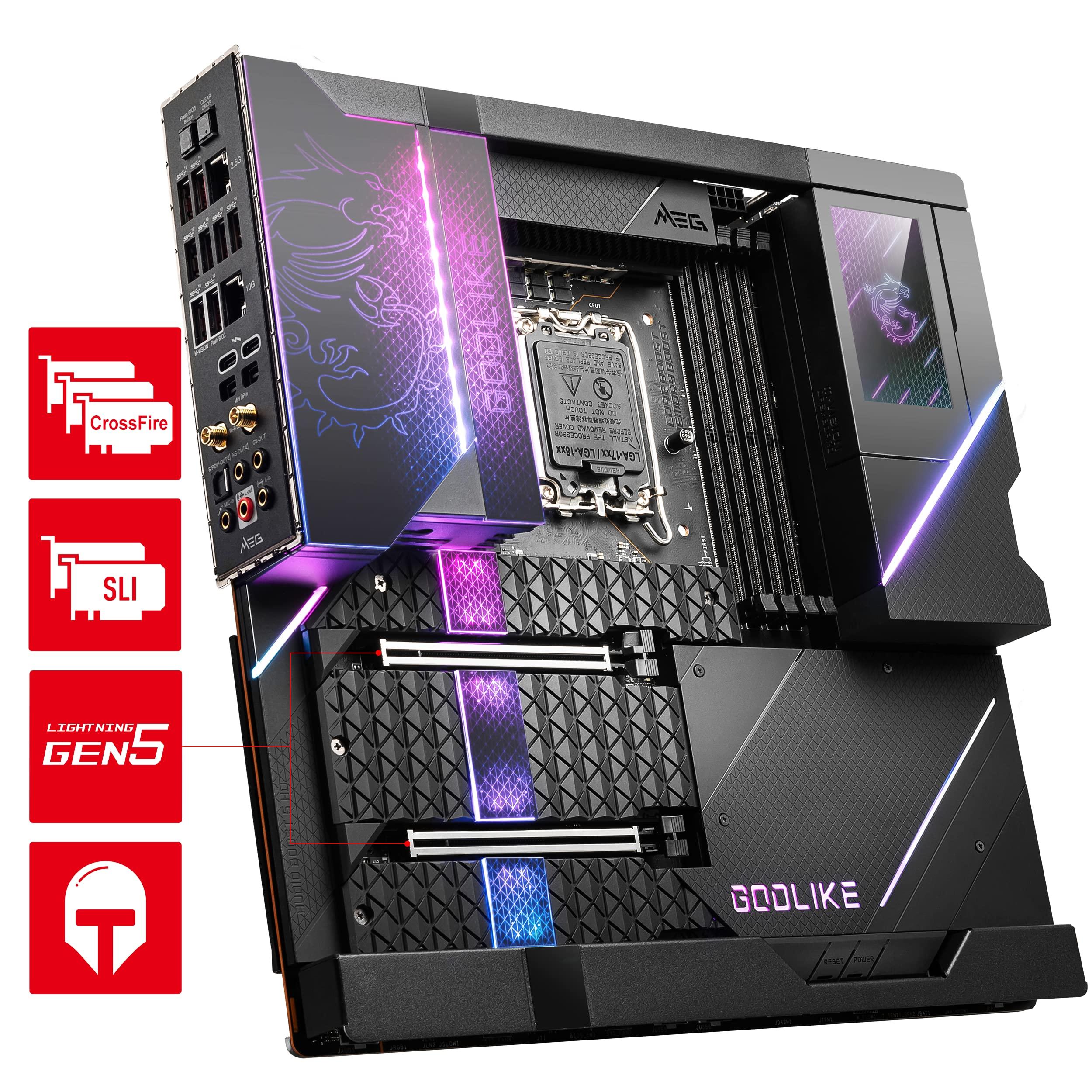 MSI MSI MEG Z690 GODLIKE Gaming Motherboard (E-ATX, 12th Gen Intel Core, LGA 1700 Socket, DDR5, PCIe 5, 10G LAN, M.2 Slots, Wi-Fi 6E)