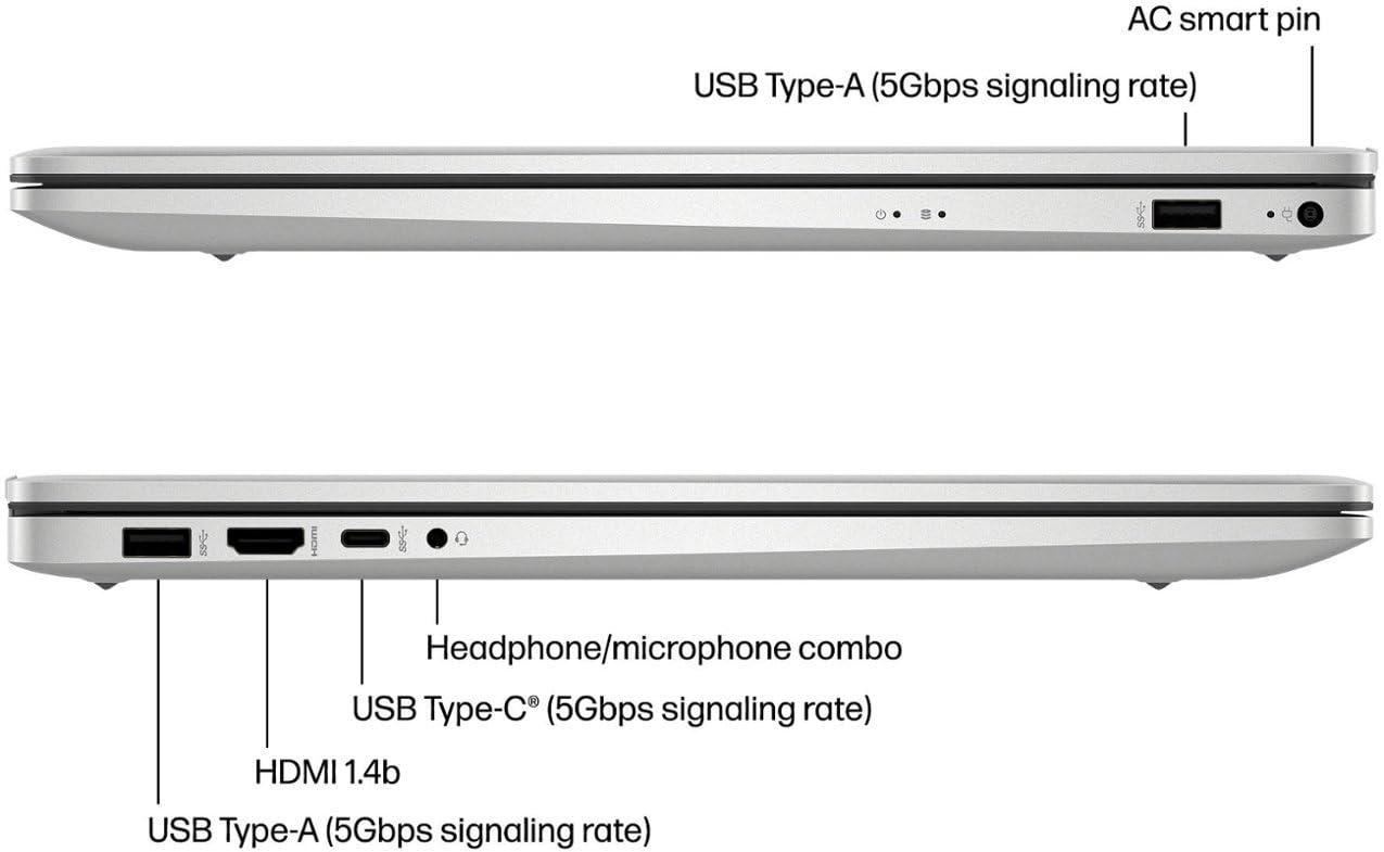 HP HP 17.3" Business Laptop Computer, Windows 11 Pro Laptop 32GB RAM 1TB SSD, Intel Core i3-1215U 6-Core Processor, FHD IPS LED Display, Numeric Keypad, Camera Shutter, NLY Earphones, Natural Silver