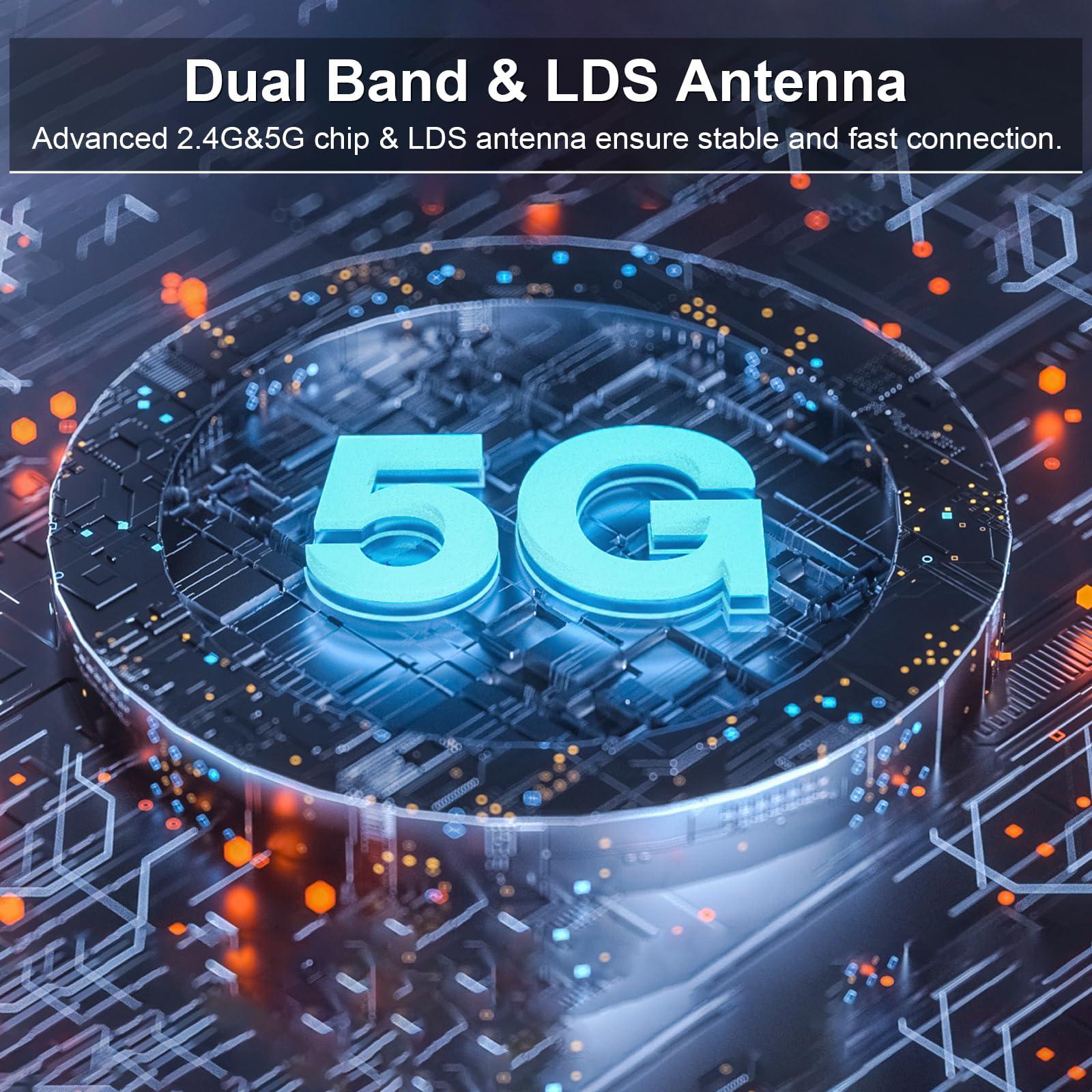 TTQ Wireless HDMI Transmitter and Receiver, 4K Decode 1080P Output, Wireless HDMI Sender Extender, Metal Housing, LED Display, 100FT Range, 2.4G&5G, for PC/DV/HDTV/Projector/TV Box, No Need App/Bluetooth