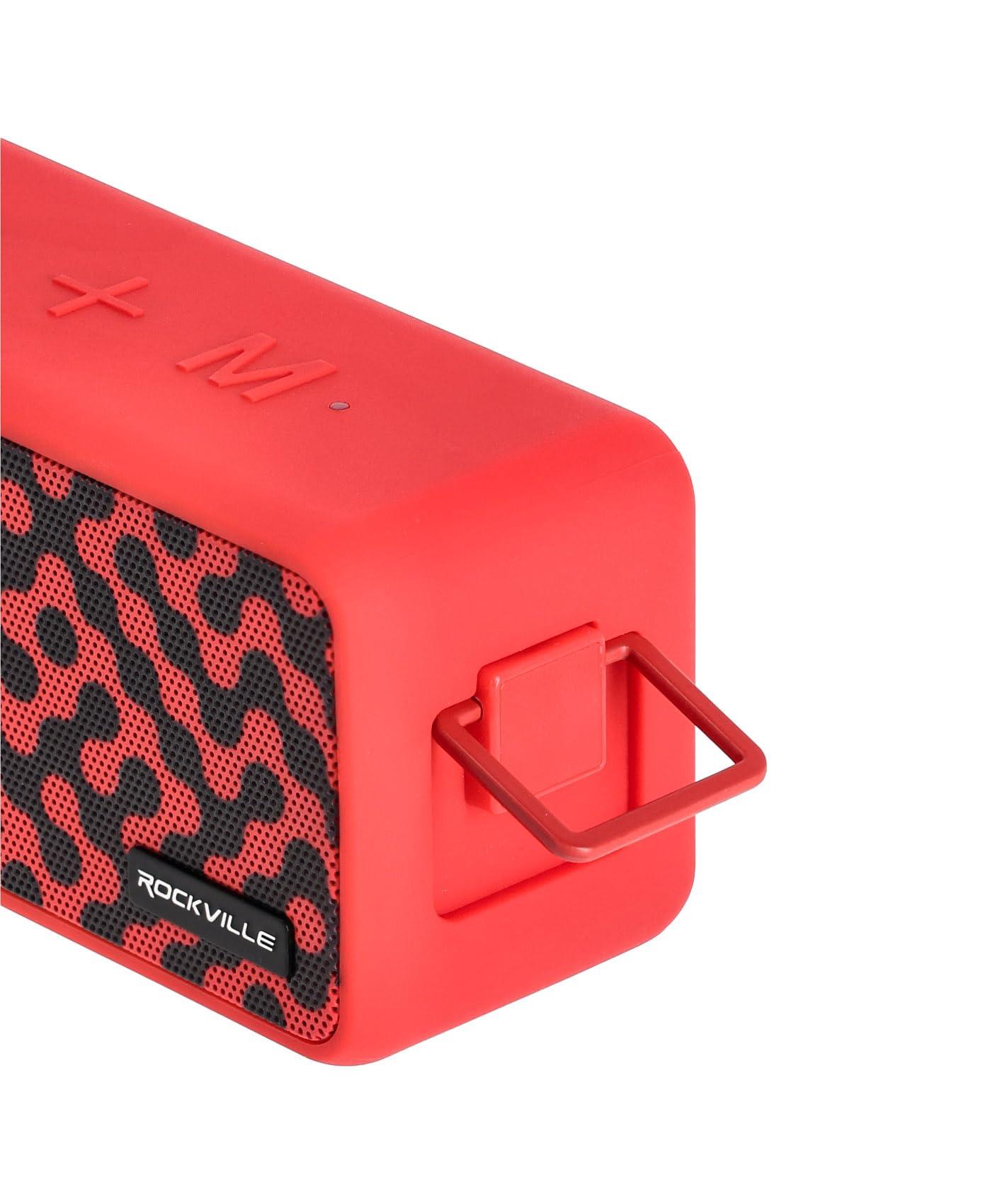 Rockville Rockville Faze Portable Bluetooth Speaker TWS Wireless Link 36 Hour Battery, Red