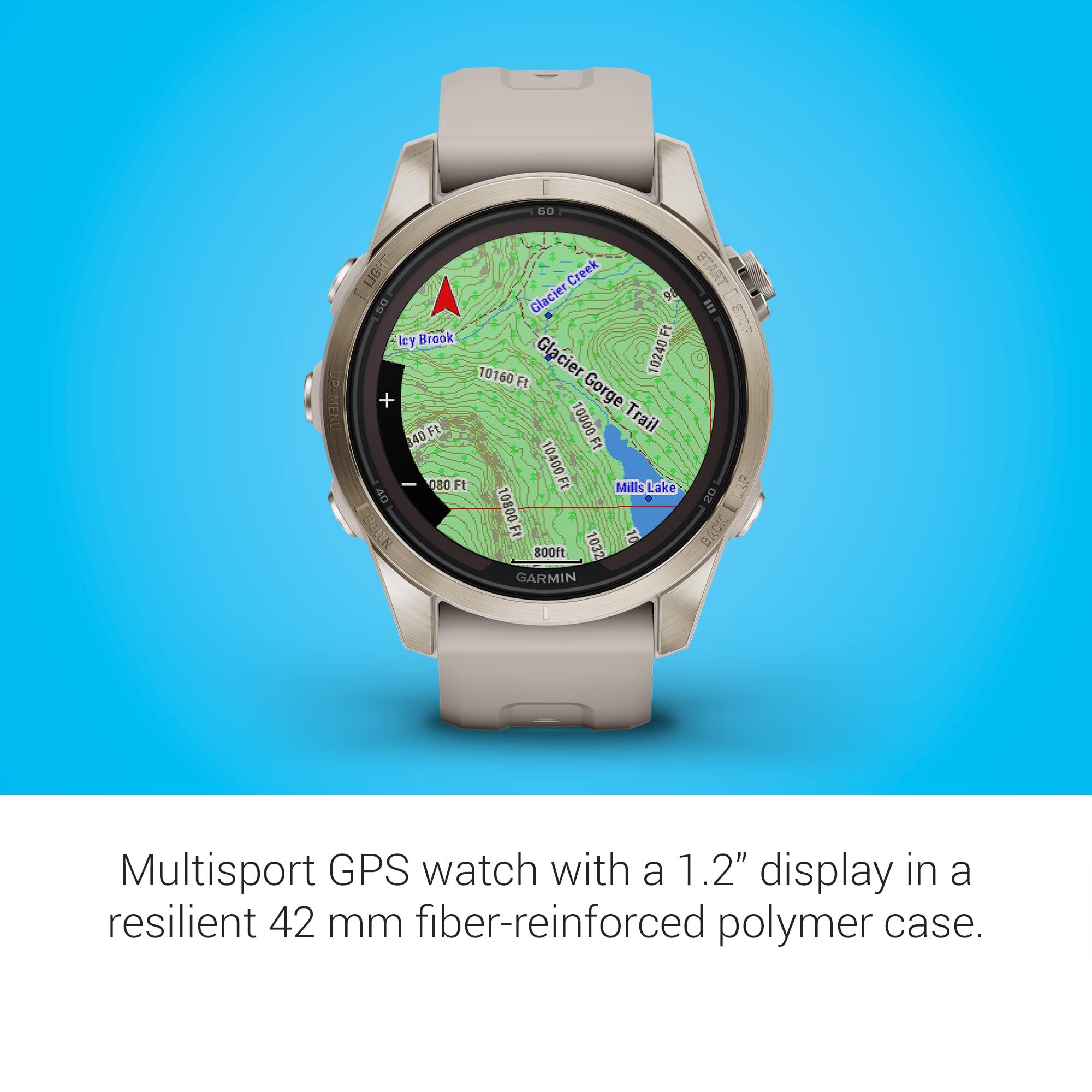 Garmin Garmin fnix 7S Pro Sapphire Solar, Multisport GPS Smartwatch, Built-in Flashlight, Solar Charging Capability, Sand