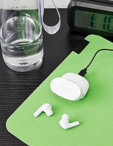 PHILIPS Philips True Wireless Earbuds, TWS Bluetooth 5 Headphones, 13mm Drivers, AI Mic for Clear Calls, IPX4 Waterproof, 18 Hours Playtime, Compatible w/iPhone Android & Bluetooth Devices,