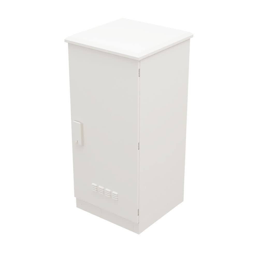 NavePoint NavePoint Floor Mount Outdoor Network Cabinet, 26U, Fans with Temperature Control, White, IP66-Rated