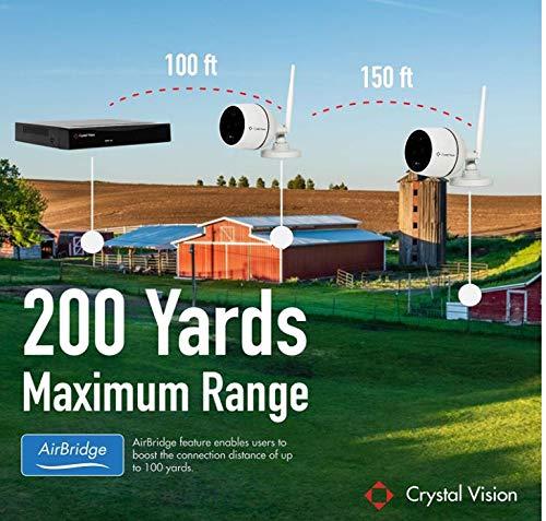 Crystal Vision Technology (New Upgraded Ver.) [8CH] Crystal Vision 1080P Full HD Wireless Surveillance System NVR CCTV w/ 2TB HDD, 2 x Audio Cameras & 4 x 3 Mega Pixel Cameras w/WiFi w/Repeater