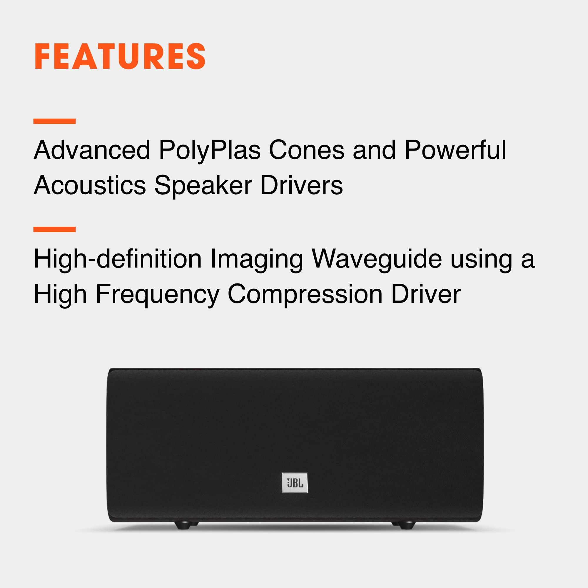 JBL JBL Studio 625C, Dark Wood - 2.5-Way Center Channel Loudspeaker - with 2414H-1 Compression Driver, High-Definition Imaging Horn & Dual 5.25 PolyPlas Cone Woofers