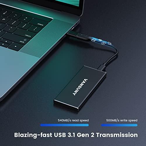 Vansuny Vansuny 1TB Portable External SSD, USB 3.1 Gen2 540MB/s High-Speed Data Transfer, Metal USB C Mini Portable External Solid State Drive for PC, Laptop, Phones and More