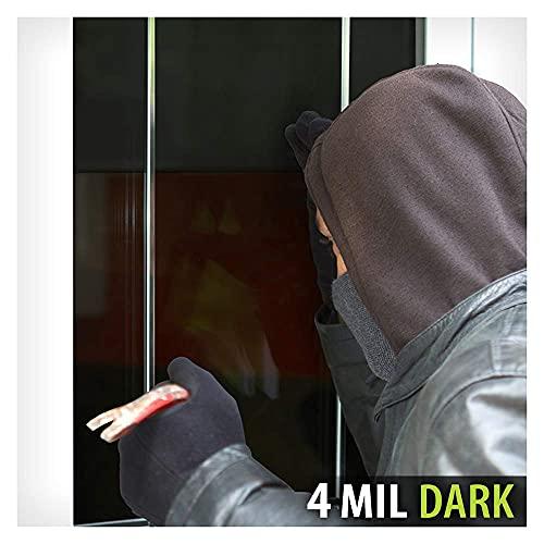Buydecorativefilm BDF S4MB20 Window Film Security and Daytime Privacy 4 Mil Black 20 (Dark) - 48in X 24ft