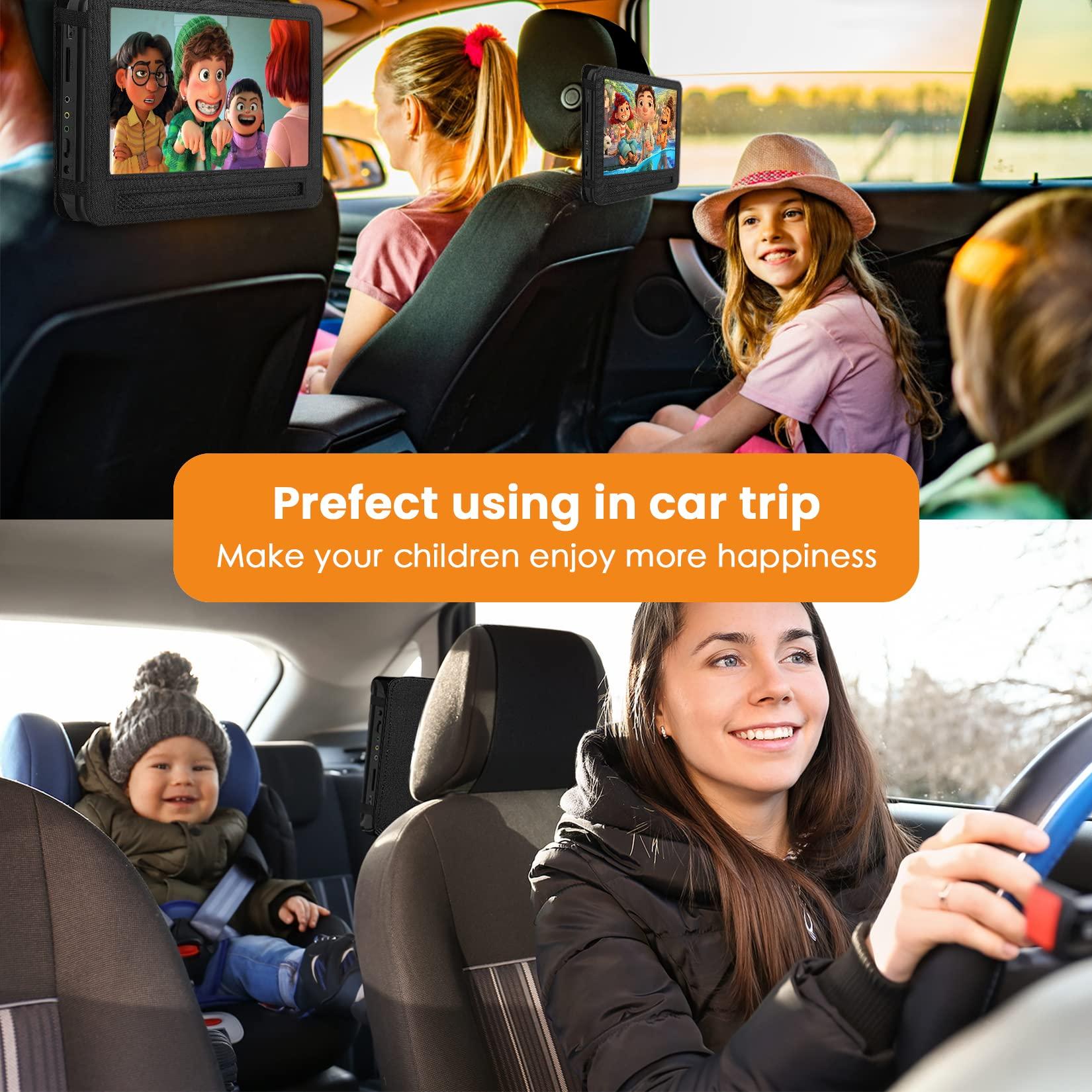 N\A Portable DVD Player Headrest Mount Holder Car Headrest Mount Holder Strap Case for Swivel & Flip Style Portable DVD Player with 10 inch to 10.5 inch Screen (XCZB-10)