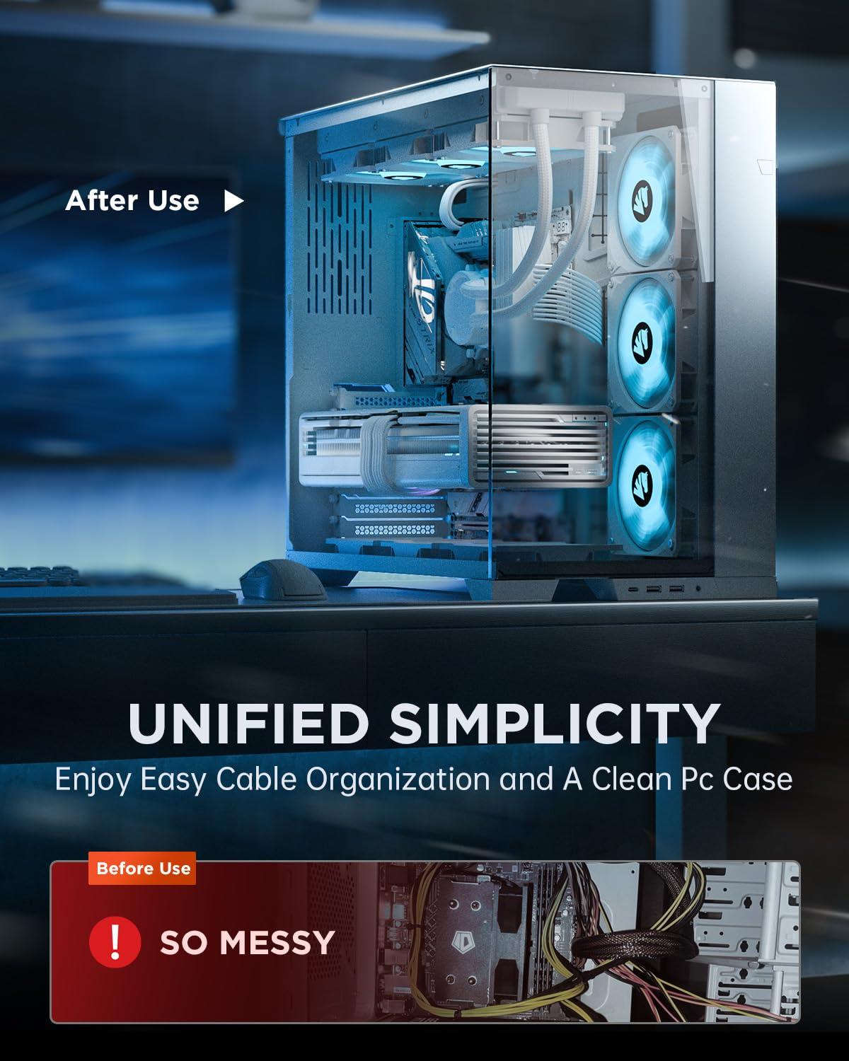 AsiaHorse AsiaHorse 16AWG PSU Cable Extension Power Cords, Customized Power Supply Mod Sleeve Extension Cable, ATX/EPS/8-pin PCI-E/6-pin PCI-E for PSU Cable (Pure White)