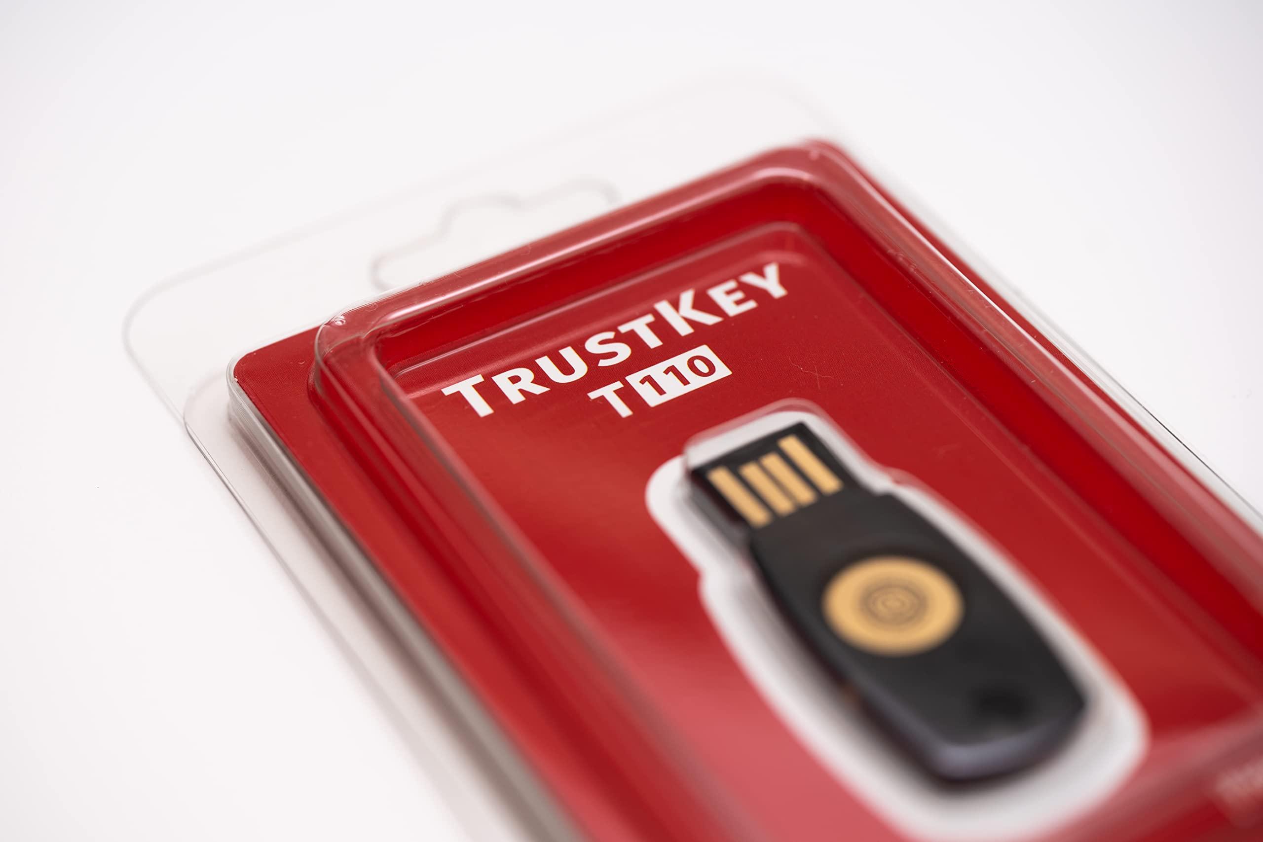 Trustkey FIDO2 U2F Security Key Passkey Two-Factor Authentication (2FA) USB Key PIN+Touch (Non-Biometric) USB-A Type TrustKey T110