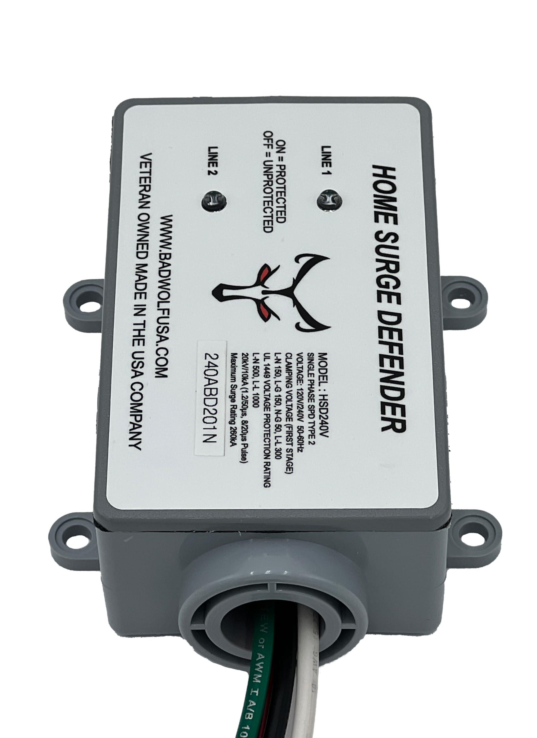 Bad Wolf Whole House EMP Surge Protector, 260kA of Surge Protection to Shield Your Home from Transient Surges Such As Lightning, EMP, CME, Solar Flare and More