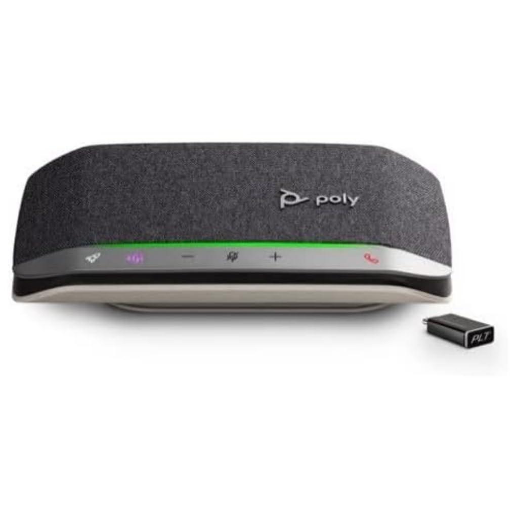 Poly Poly - Sync 20+ Bluetooth Speakerphone (Plantronics) - Personal Portable Speakerphone - USB-C Bluetooth Adapter - Connect to Your PC/Mac/Cell Phone - Works with Teams (Certified), Zoom & More