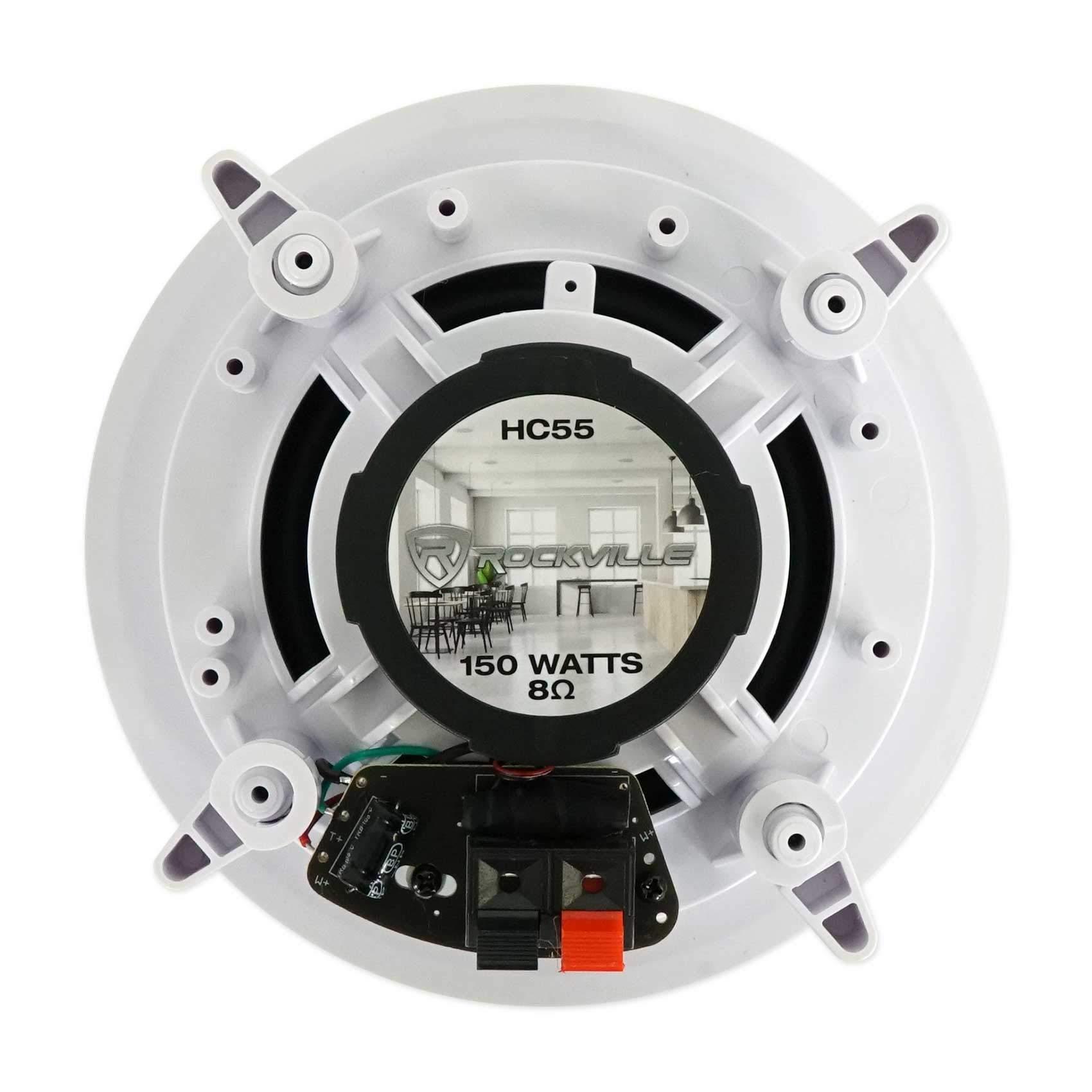 Rockville Rockville Pair HC55 White 5.25\" 300 Watt in-Ceiling Home Theater Speakers 8 Ohm