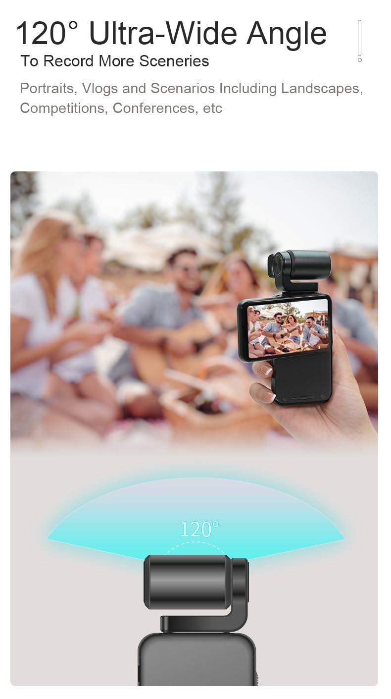 Yoidesu 5K Handheld Pocket Camcorder, 36MP Vlogging Camera with Rotatable 3.5 Inch IPS, 10X Digital Zoom, Night Vision YouTube Portable Video Camera, 120 Wide Angle,