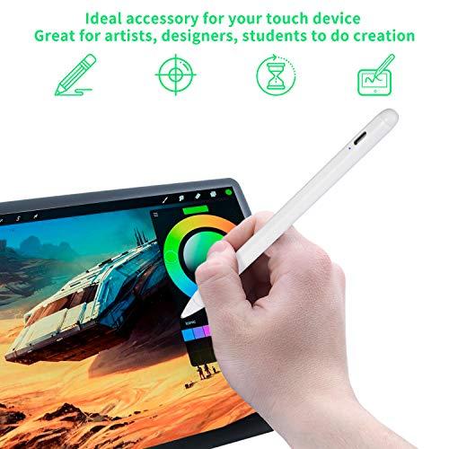 Bbata Electronic Stylus for iPad 5th Generation 9.7" 2017 Pencil,Type-C Rechargeable Active Capacitive Pencil Compatible with Apple iPad 5th Gen 9.7-inch Stylus Pens,Good on iPad Drawing Pens,White