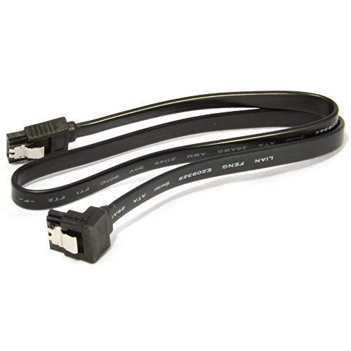 JacobsParts JacobsParts SATA Cable SATA III 6Gbps 90 Degree Right Angle with Locking Latch 18 Inches for HDD SSD - Black