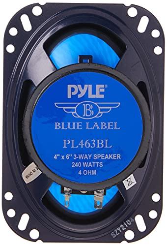 Pyle Pyle 4'' x 6'' Three Way Sound Speaker System - Pro Mid Range Triaxial Loud Audio 240 Watt per Pair w/ 4 Ohm Impedance and 3/4'' Piezo Tweeter for Car Component Stereo PL463BL