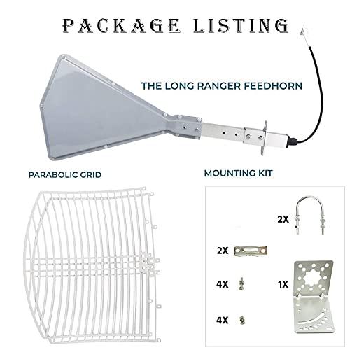 SIGNALPLUS Cellular Antenna-Outdoor Parabolic Antenna Long Range-High Gain 26dbi 600-6500mhz LTE WiFi 4G 5G GSM-for Signal Booster-Works for All Carriers-Weatherproof