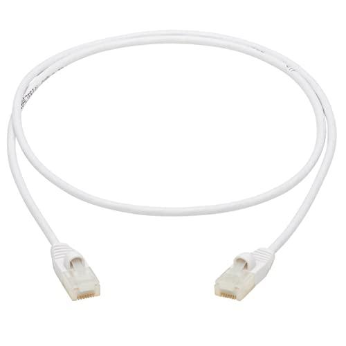Tripp Lite Tripp Lite, Safe-IT, Cat6a Ethernet Cable, 10G Certified Snagless, Slim UTP Jacket (RJ45 M/M), White, 2 Feet, Limited Life Manufacturer's Warranty (N261AB-S02-WH)