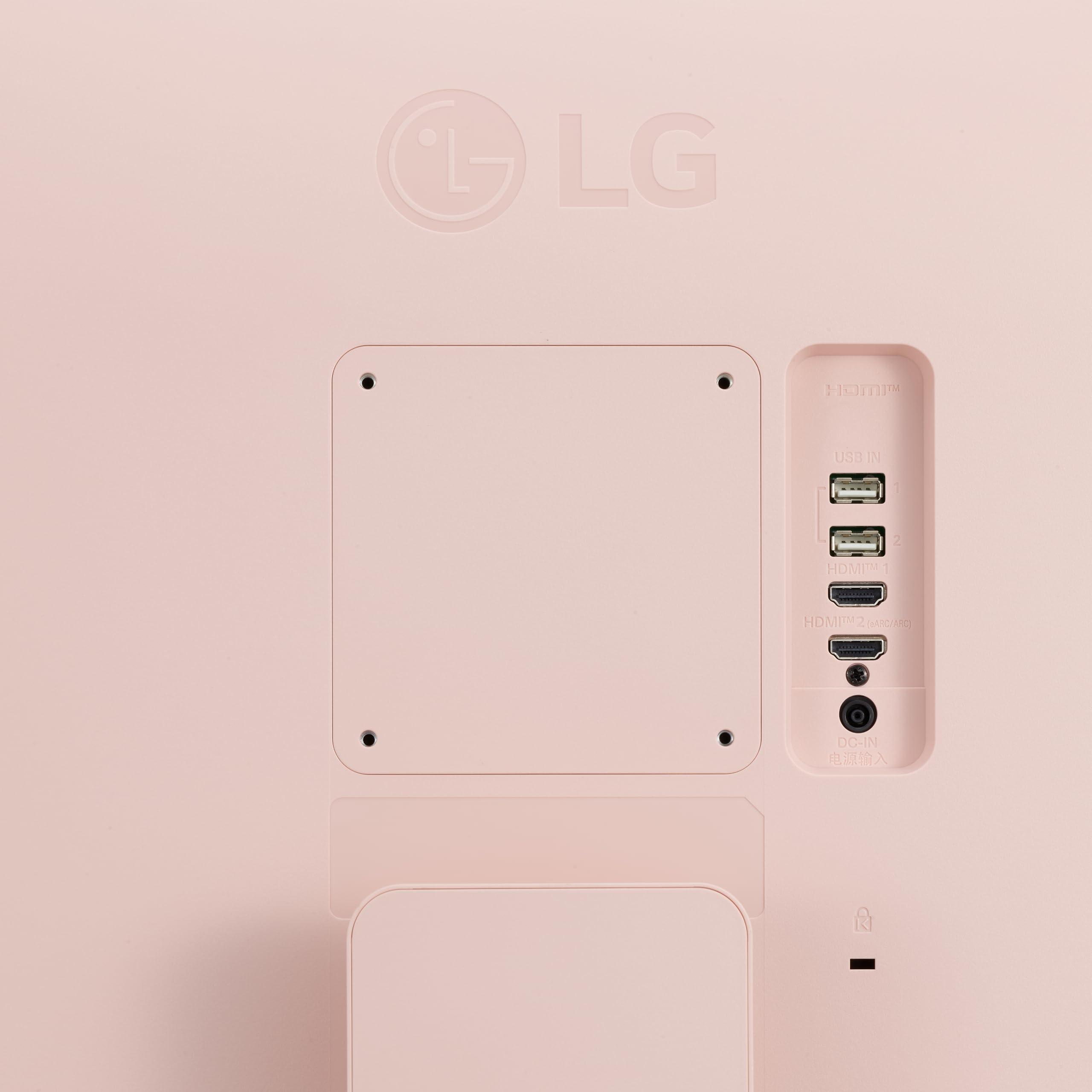 LG LG 27SR5BF-P 27-inch FHD (1920x1080) Smart Monitor with Streaming TV, webOS, Wireless Keyboard, Mouse, HDR10, IPS Display, webOS, Speaker, ThinQ App, Remote Control, Pink