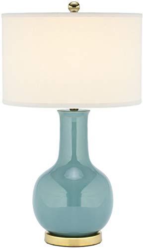 Safavieh SAFAVIEH Lighting Collection Paris Modern Light Blue Ceramic 28-inch Bedroom Living Room Home Office Desk Nightstand Table Lamp (LED Bulb Included)