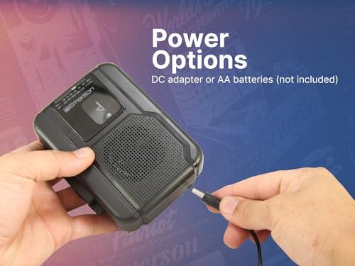 Emerson Emerson EPC-1001 Portable Cassette Player & Recorder with AM/FM Radio and Bluetooth Connectivity, Built-in Speaker, Auto-Stop Playback, 3.5mm Headphone Jack - Classic Cassette Recording