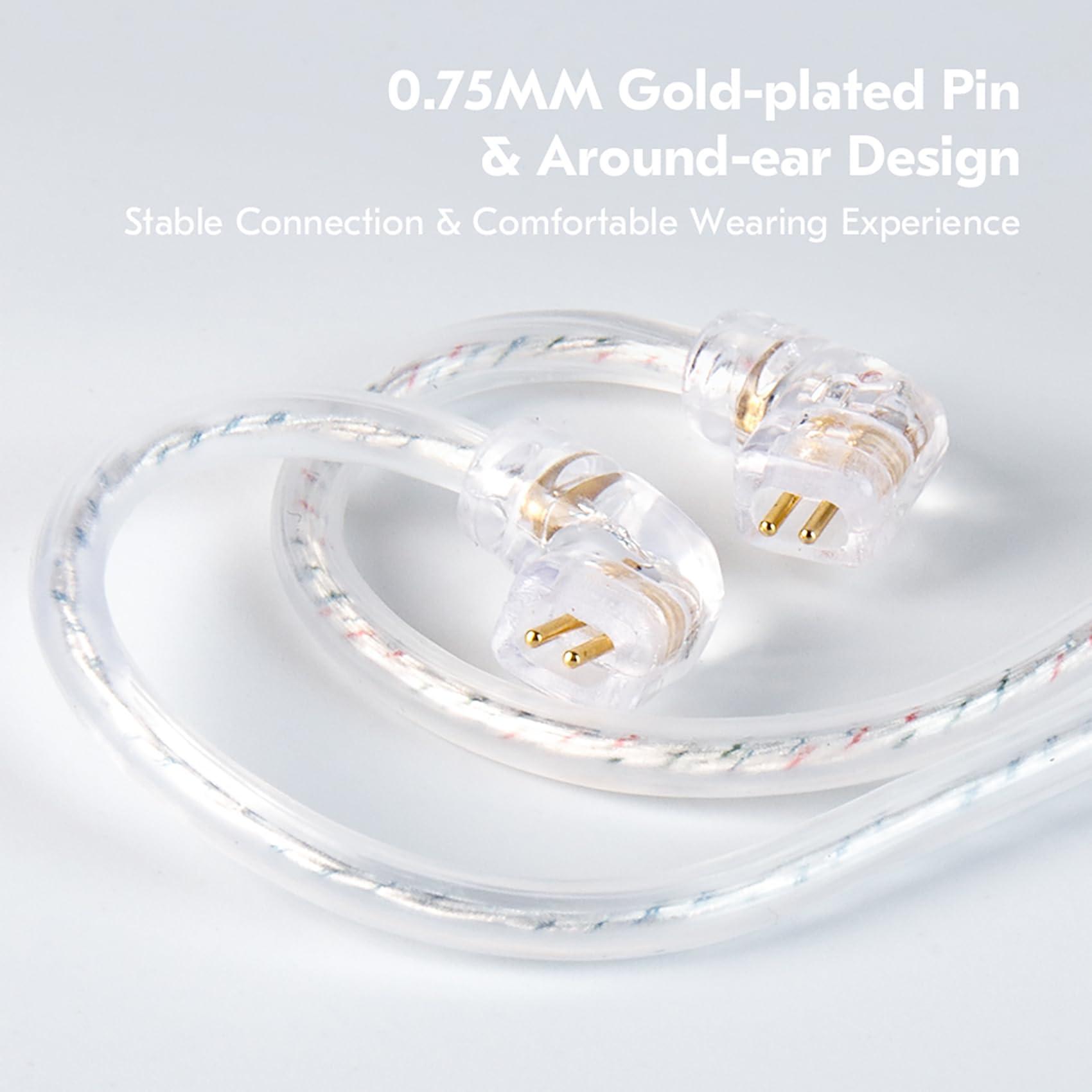 H HIFIHEAR 2 Meter Length Long IEM Cable, in Ear Monitor Cable, CCZ UP01 Plus 5N OFC Replacement Headphone Extension Cable QDC Pins for KZ ZS10 PRO/ZSN PRO X/EDX PRO/Castor/ZS12 PRO X (2PIN-C 3.5MM, without Mic)