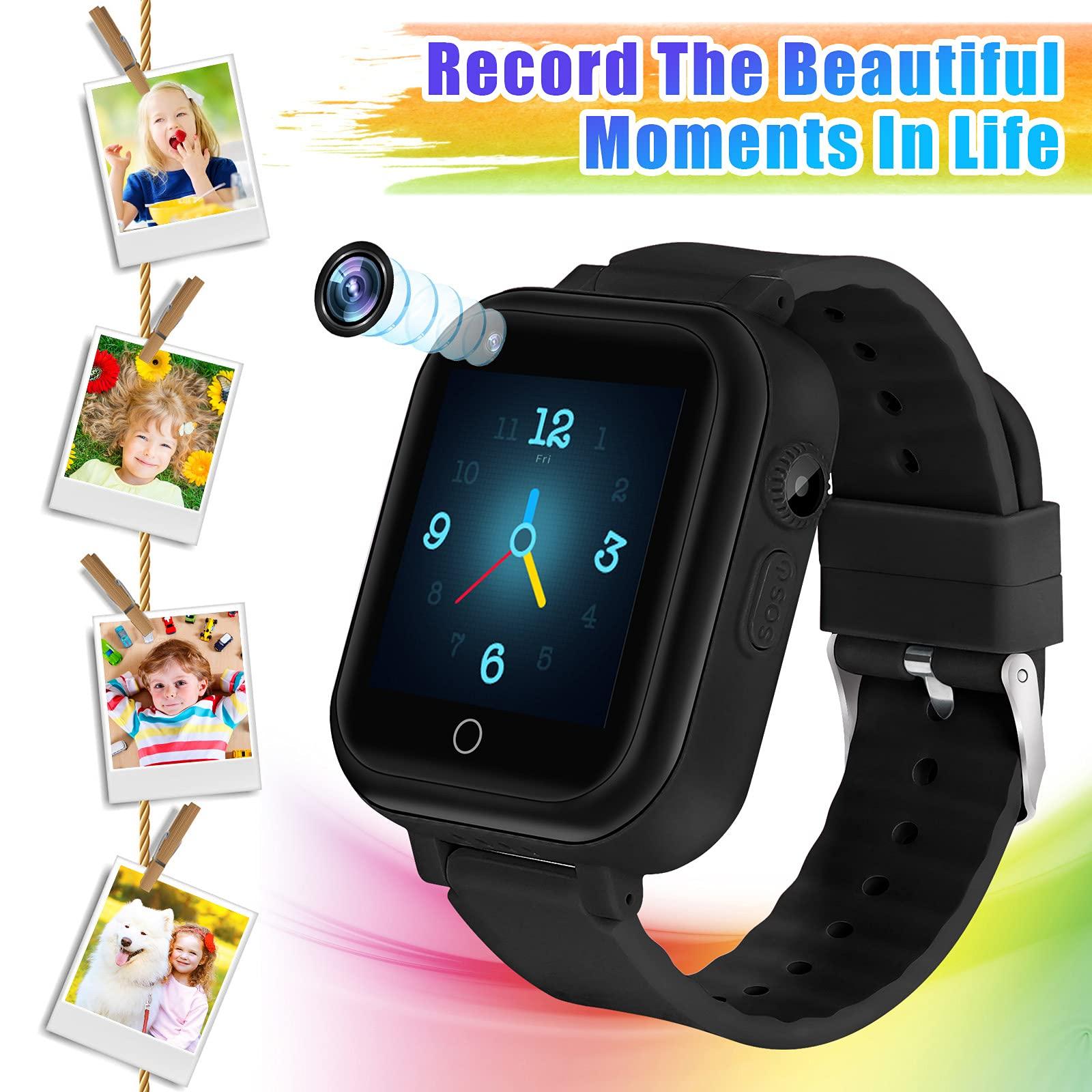 Beacon Pet Kids Smart Watch with GPS Tracker Phone Watch w Video Chat 3-Way Calling Child GPS Watches 4G Smart Watch with SIM Slot (Black)