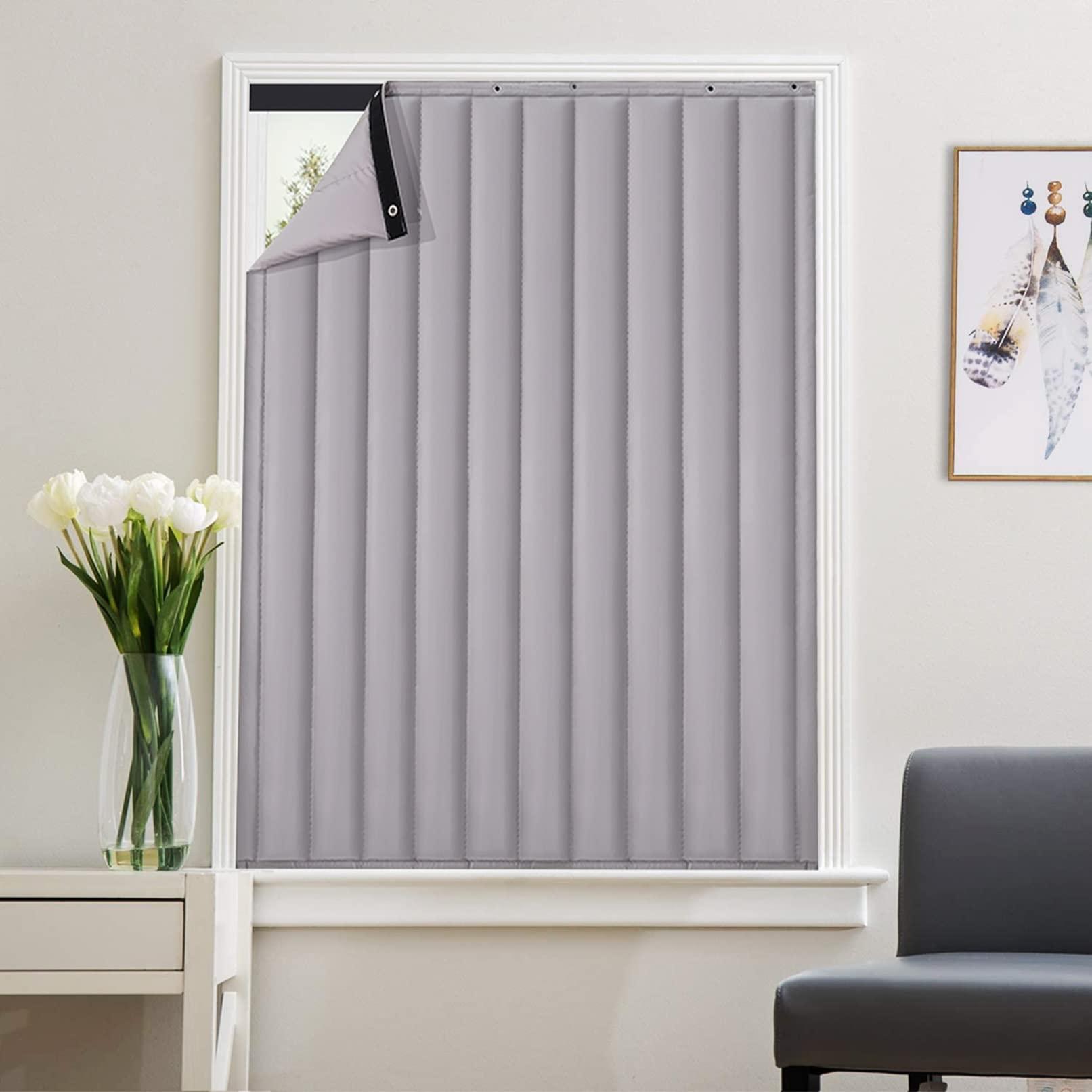 horv JJPSQHRV Soundproof Blanket Home Thermal Insulated PU Curtain Heavy Duty Blackout Window Treatment Room Divider Windproof Waterproof Doorway Covering for Living Room Garage Storm Door Patio Kitchen