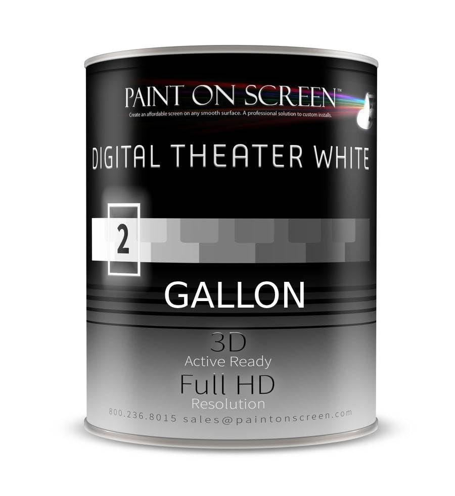Paint on Screen Paint on Screen Projector Screen Paint | Single-Coat Short Throw Projector Screen Paint For Picture Perfect 1080 HD and 4K UHD Clarity | Ideal For At-Home Indoor Use | Digital Theater White, 1 Gallon