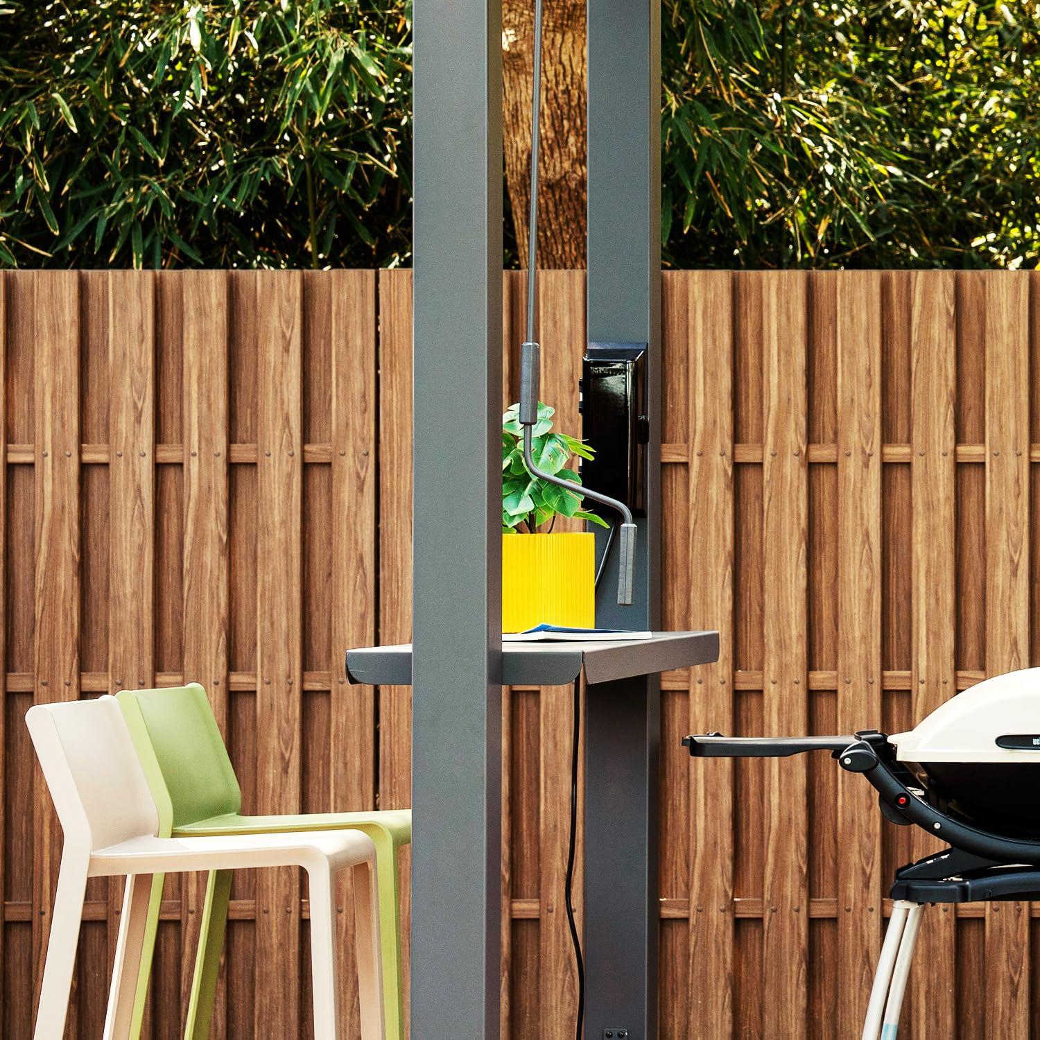 MIRADOR MIRADOR Power Strip Surge Protector with 3 AC Outlets and 3 USB Ports, Wall Mountable Power Socket with Protective Cover, 5Ft Long Extension Cord Plug (1875W/15A)for 111 Series Pergola, Garden, Black