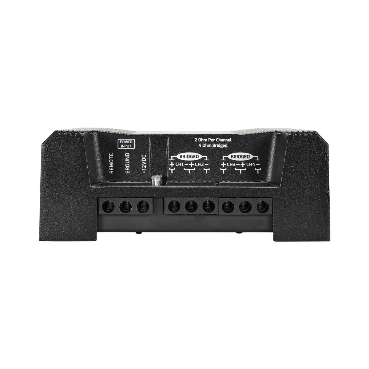PRV AUDIO PRV Audio QS400.4 2 Ohm Mini Compact 4 Channel Car Audio Amplifier 4 x 100 Watts RMS at 2 Ohm - 400 Watt Amp Stereo 12 Volts Amp Class D Full Range Bridgeable