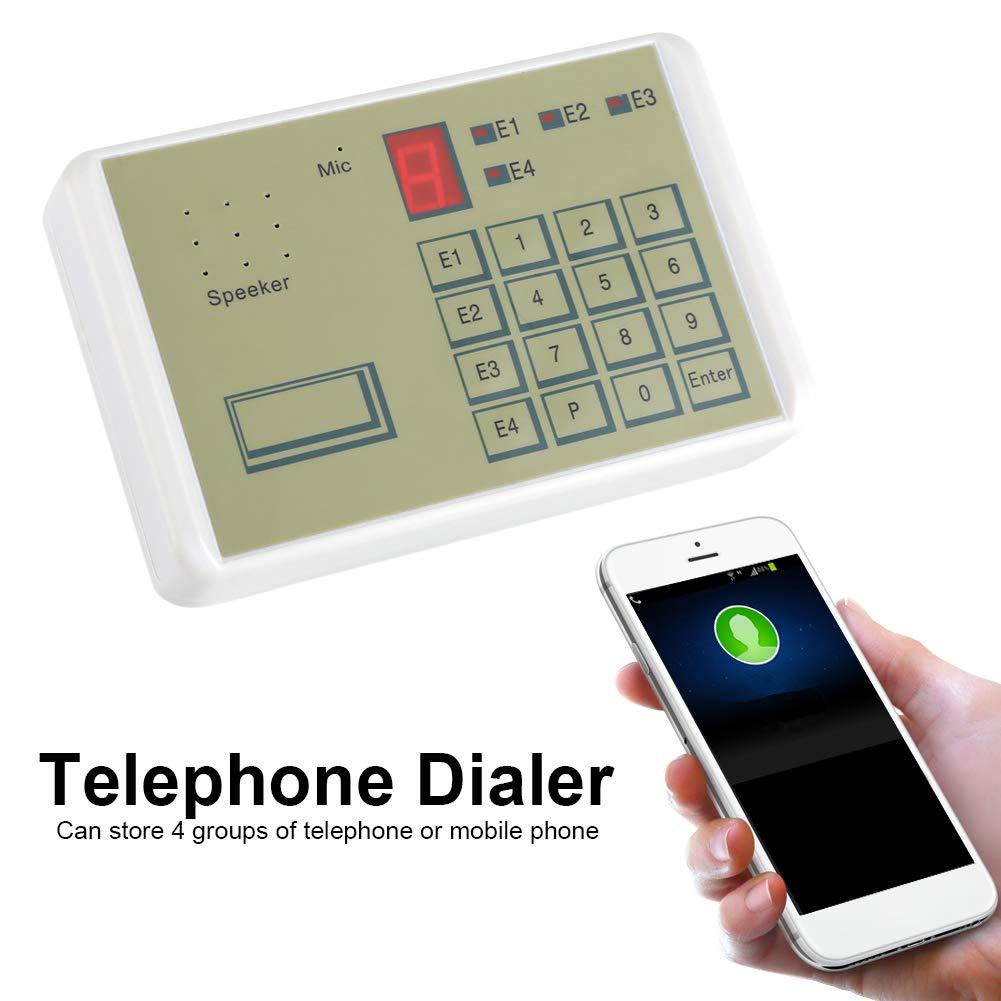 GLOGLOW Telephone Dialer, Wired Telephone Voice Auto dialer Burglar Security Wired Home Security System with Phone Dialer House Office Alarm System