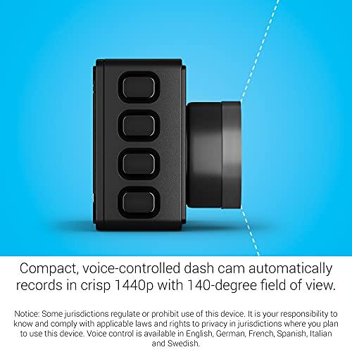 Garmin Garmin Dash Cam 57, 1440p and 140-degree FOV, Monitor Your Vehicle While Away w/ New Connected Features, Voice Control, Compact and Discreet, Includes Memory Card