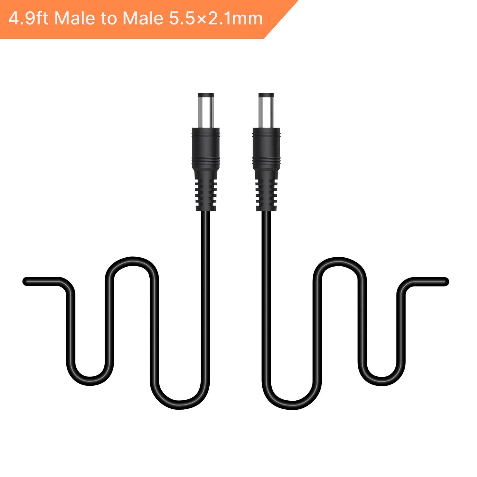 WingHome WingHome 6V Power Cable, Male to Male 5.5x2.1mm Plug