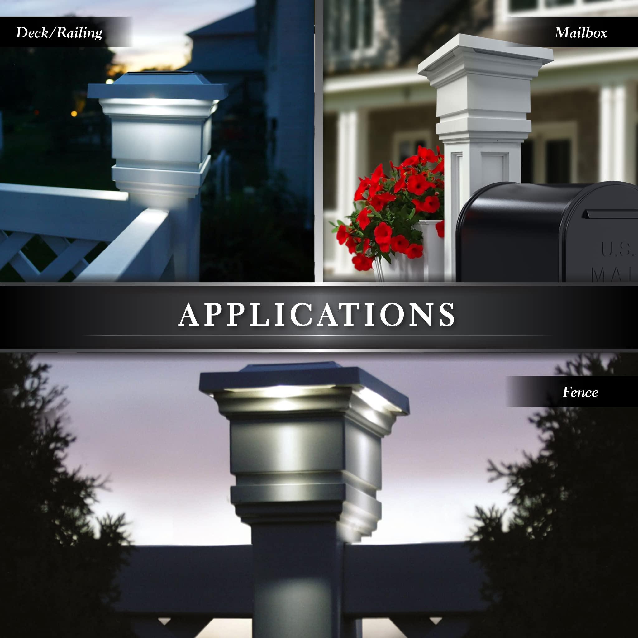 Classy Caps Classy Caps SL074W PVC Solar Post Cap, 4" x 4", White