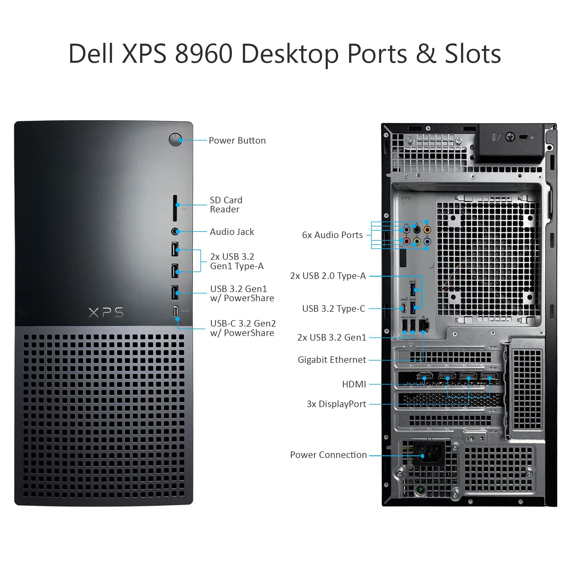 Dell Dell XPS 8960 Tower Desktop Computer - 13th Gen Intel Core i9-13900 24-Core up to 5.60 GHz CPU, 16GB DDR5 RAM, 1TB NVMe SSD + 12TB HDD, GeForce RTX 3050 8GB GDDR6, Killer Wi-Fi 6E, Windows 11 Home