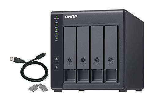 QNAP QNAP 4 Bay USB 3.0 RAID Expansion Enclosure DAS (Correct Attached Storage) - Black, Metal, Rack Mount, Compatible with Server, Desktop, Laptop