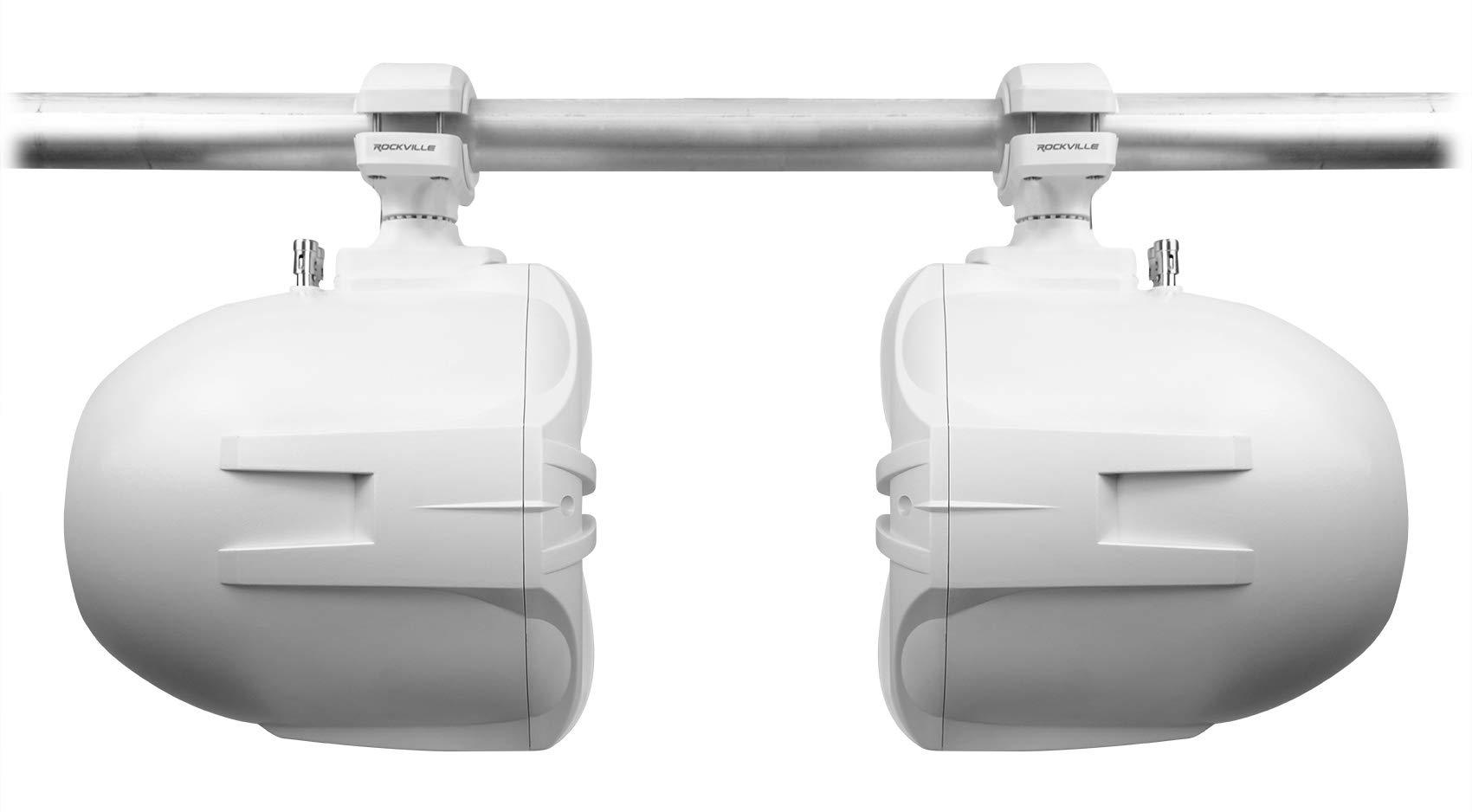 Rockville Rockville (8) RWB90W White 8" 300w Marine Wakeboard 360 Swivel Tower Speakers