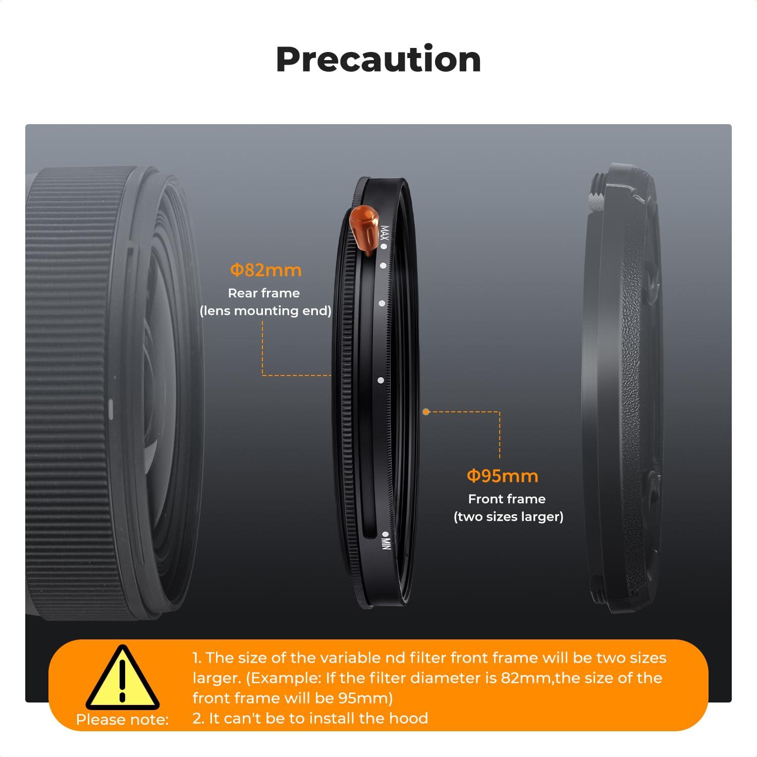 K&F Concept K&F Concept 49mm Variable Fader ND2-ND32 ND Filter and CPL Circular Polarizing Filter 2 in 1 for Camera Lens No X Spot Waterproof Scratch Resistant (Nano-X Series)