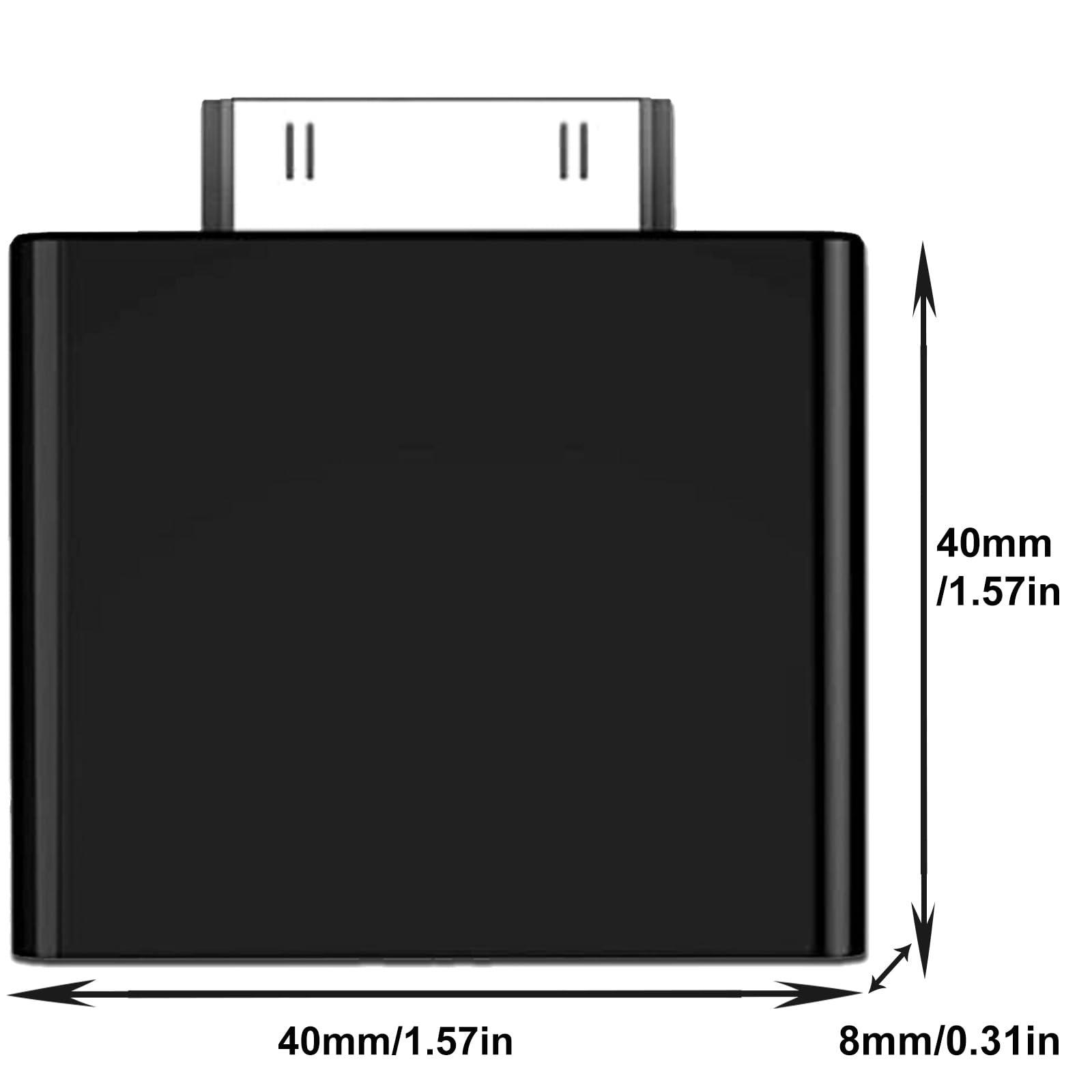 SETHDA Bluetooth Transmitter for iPod Classic, Plug-and-Play Bluetooth Adapter Connector for iPod Classic 160gb, Bluetooth Adapter Compatible with iPod Classic and iPod Nano (Black)