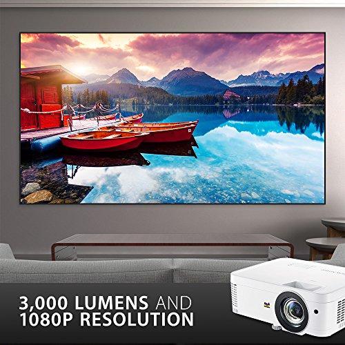 ViewSonic ViewSonic PX706HD 1080p Short Throw Projector with 3000 Lumens 22,000:1 DLP Dual HDMI USB C and Low Input Lag, Stream Netflix with Dongle