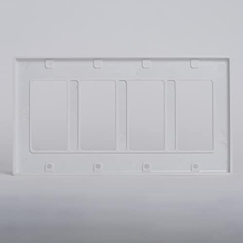 ICC ICC Decorex Faceplate with Four Insert Spaces in Quad Gang and White